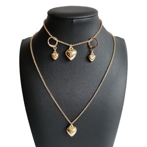 Gold Tone Necklace, Earrings & Bracelet 3 Pc Set